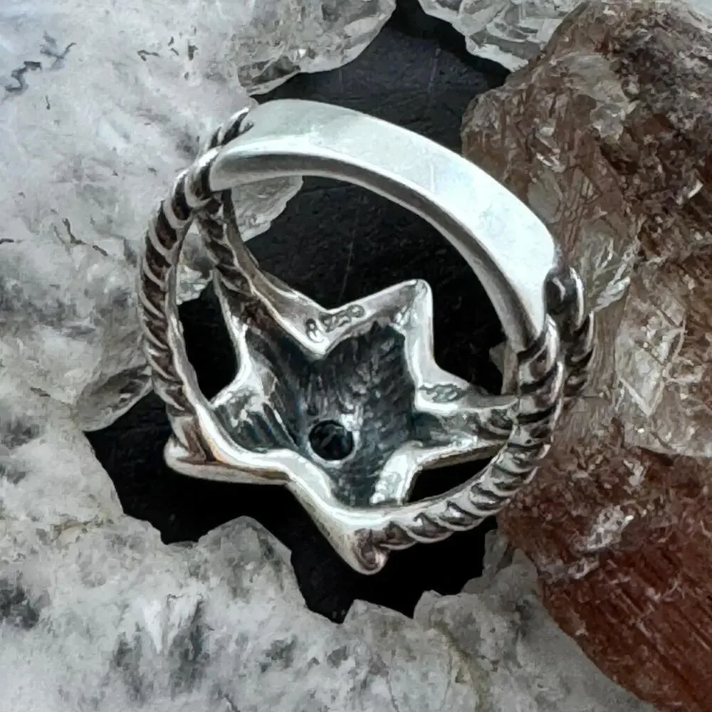 Carolyn Pollack Sterling Faceted London Blue Topaz Decorated Star Ring For Women